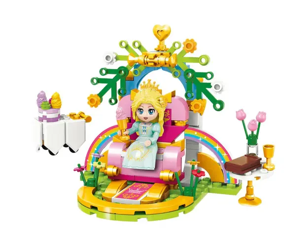 Set de constructie Qman Princess Leah Tronul Curcubeu 146 piese