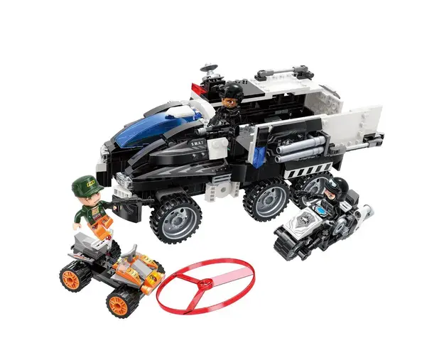 Set de constructie Qman Vehicul Politie de Salvare 517 piese