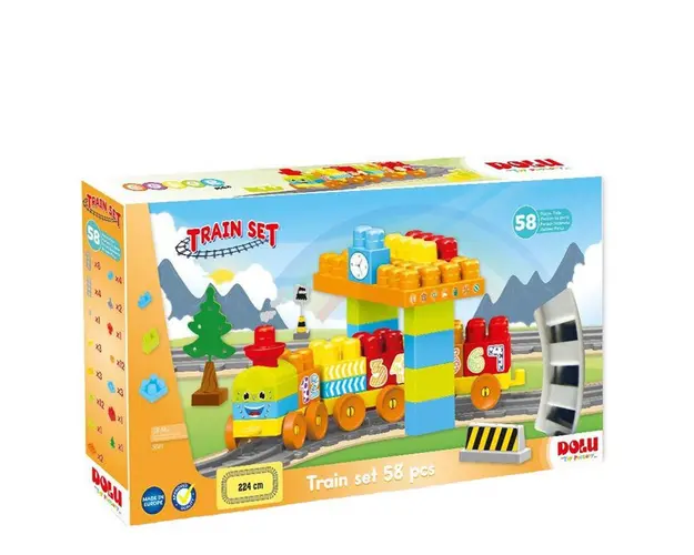 Set de constructie trenulet Dolu 58 piese