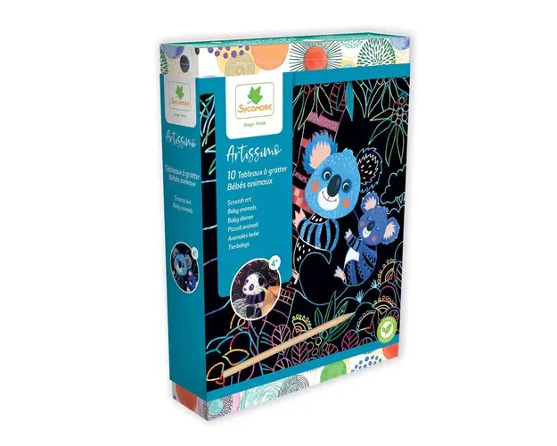 Set de creatie cu planse de razuit Sycomore S Artbaby Animale