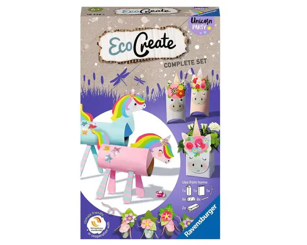 Set de creatie ecologica Ravensburger Eco Create Petrecerea Unicornilor