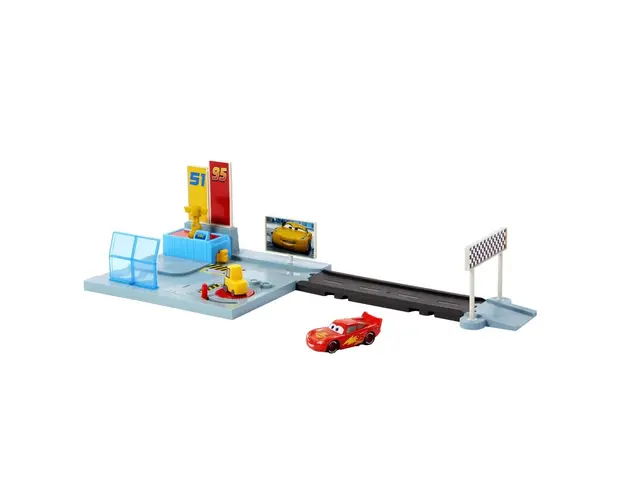 Set de joaca cu 1 masinuta Cars Dinoco Rusteze Racing Center