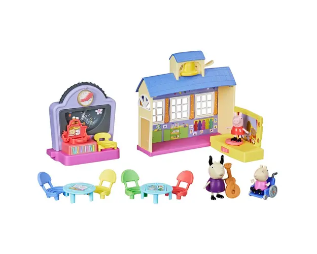 Set de joaca cu 3 figurine Hasbro Peppa Pig la scoala