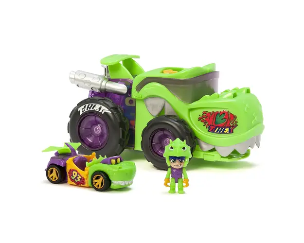 Set de joaca cu masinuta T-Racers Mega Wheel T-Rex