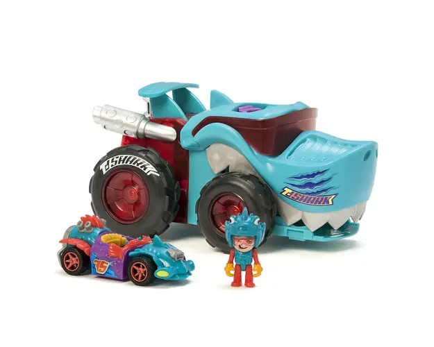 Set de joaca cu masinuta T-Racers Mega Wheel T-Shark