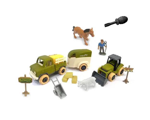 Set de joaca cu tractor si camion transport cai Ocie