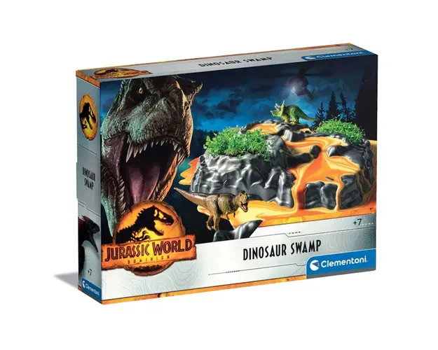 Set de joaca educativ cu dinozaur si mlastina Clementoni Jurassic World