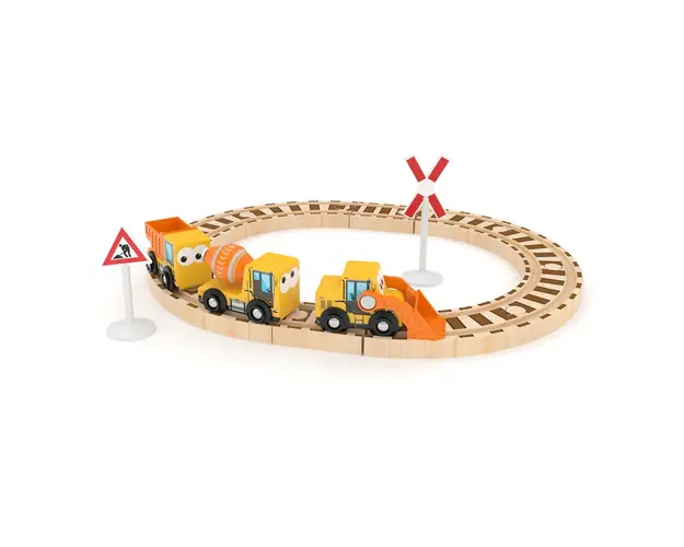 Set de joaca masini de constructie si cale ferata