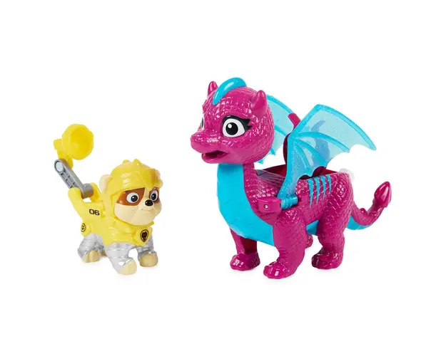 Set de joaca Paw Patrol Rescue Knights Rubble si dragonul Blizzie