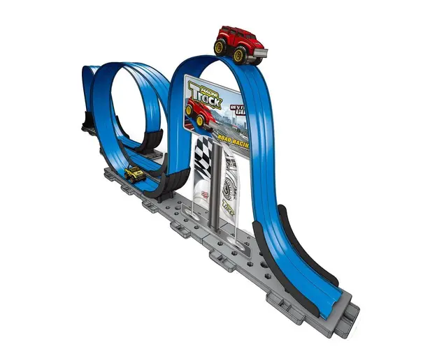 Set de joaca Racing Track Road Racing cu 2 bucle si 1 masinuta 22.5 x 135 x 34.5 cm