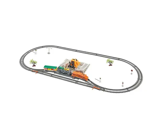 Set de joaca tren cu vagon transportator auto 300 cm Power Train World