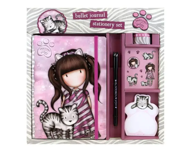 Set jurnal cu abtibilduri si notite Gorjuss Bullet Ruby Wild