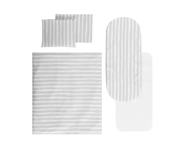 Set lenjerie pentru carucior Lorelli Grey Stripe