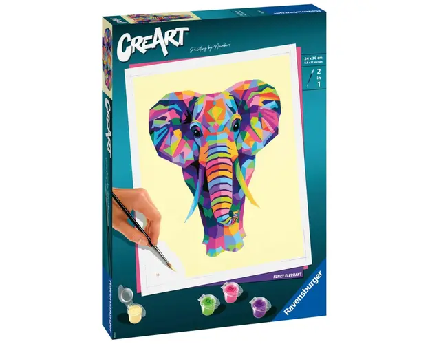 Set pictura pe numere Ravensburger CreArt Elefant