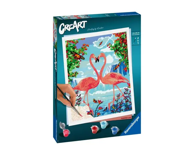Set pictura pe numere Ravensburger CreArt Flamingo 24x30 cm