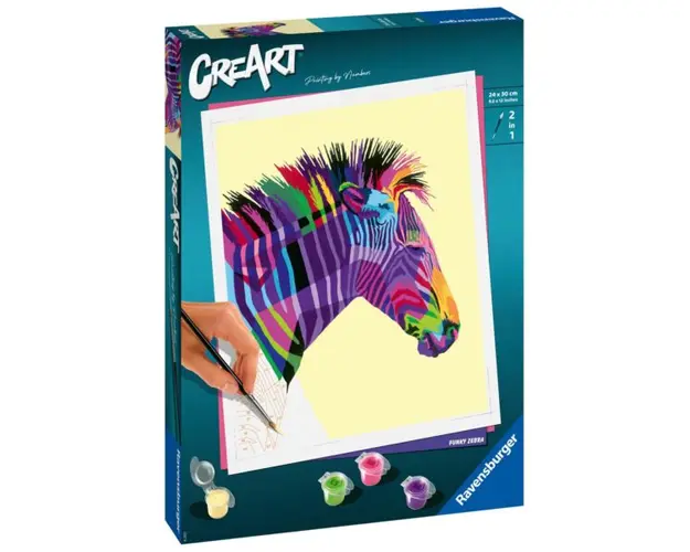 Set pictura pe numere Ravensburger CreArt Zebra