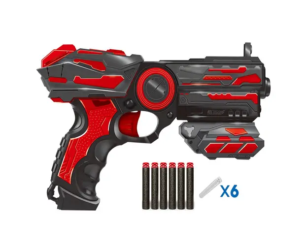 Set pistol Red Guns cu 6 proiectile catuse si binoclu