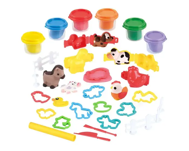 Set plastilina cu accesorii Play Go Animale de ferma