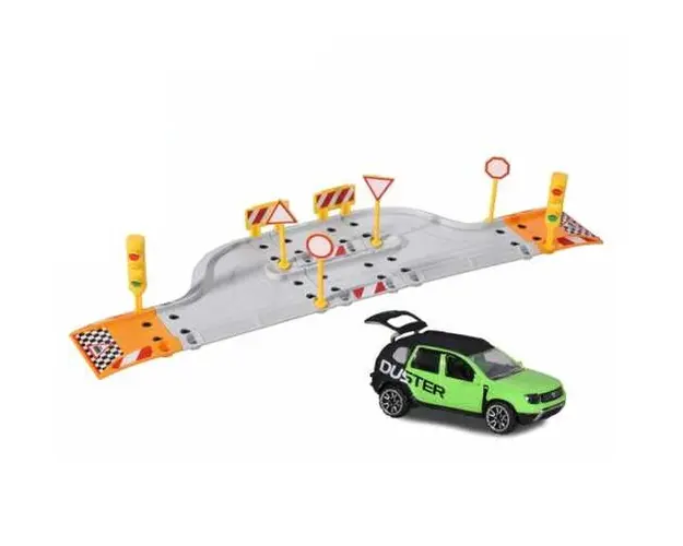 Set starter pack Majorette Dacia Duster Creatix garaj + masinuta de metal