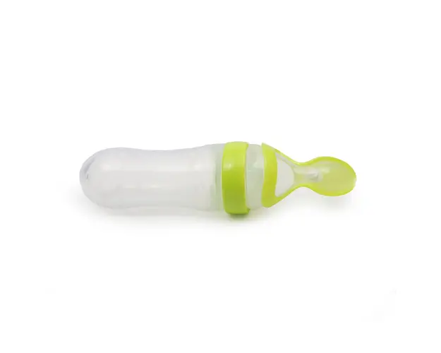Sticla din silicon cu lingurita 90 ml Cangaroo 6 luni +