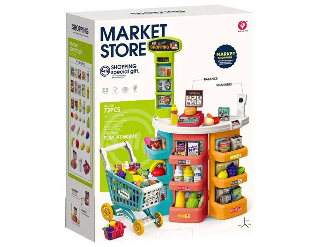 Supermarket cu cos de cumparaturi Market Store 72 piese