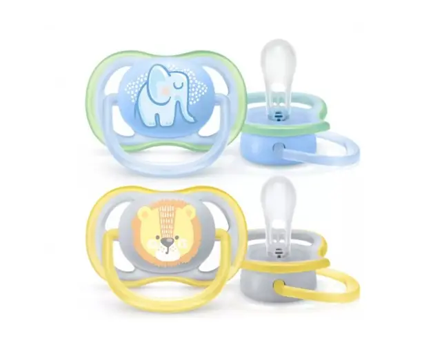 Suzeta Philips Avent Ultra Air 2 buc, 0-6 luni Elefant, Leu