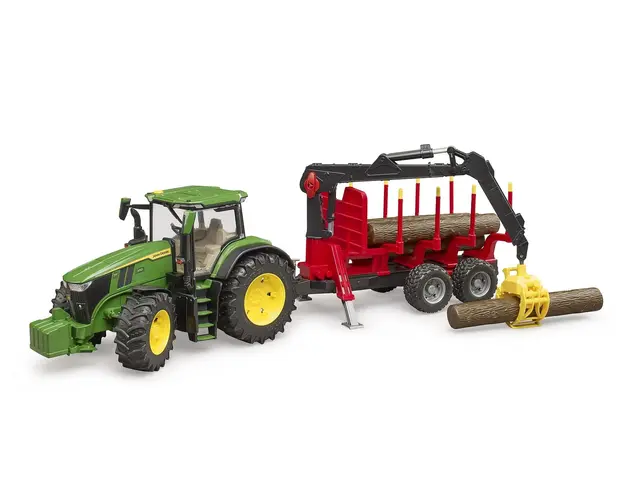 Tractor cu remorca si busteni Bruder John Deere