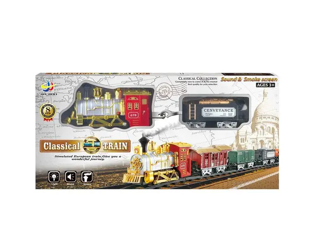 Tren clasic cu sunete si lumini One Car