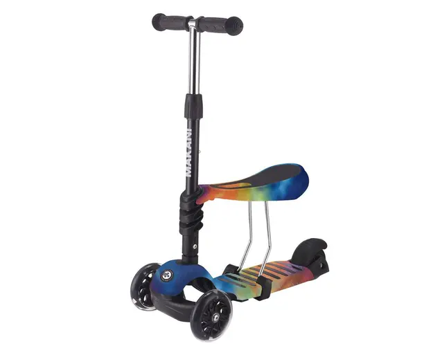 Trotineta cu scaun cu 3 roti unisex peste 1 an Kikka Boo Makani Rainbow