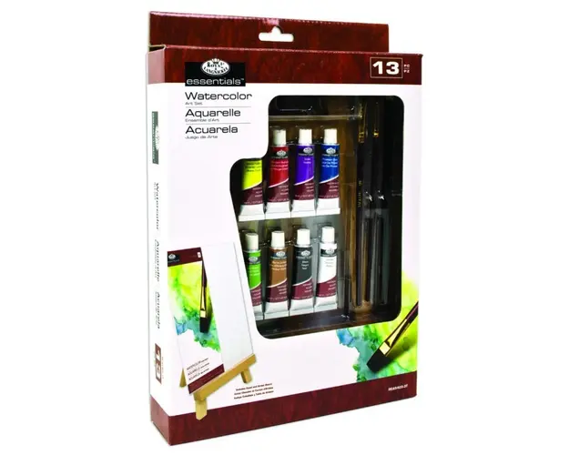 Trusa pictura acuarela Royal Brush 13 piese cu Sevalet