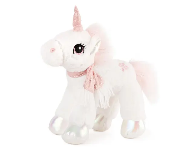 Unicorn de plus Amek cu esarfa roz 35 cm