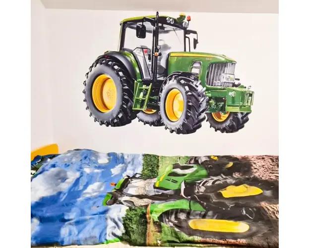 Autocolant pentru perete - Tractor, 94 x 140 cm, Verde