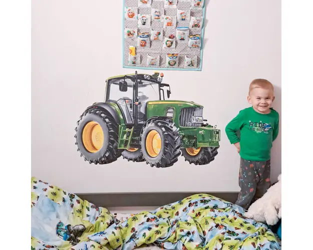 Autocolant pentru perete - Tractor, Verde, Diverse dimensiuni