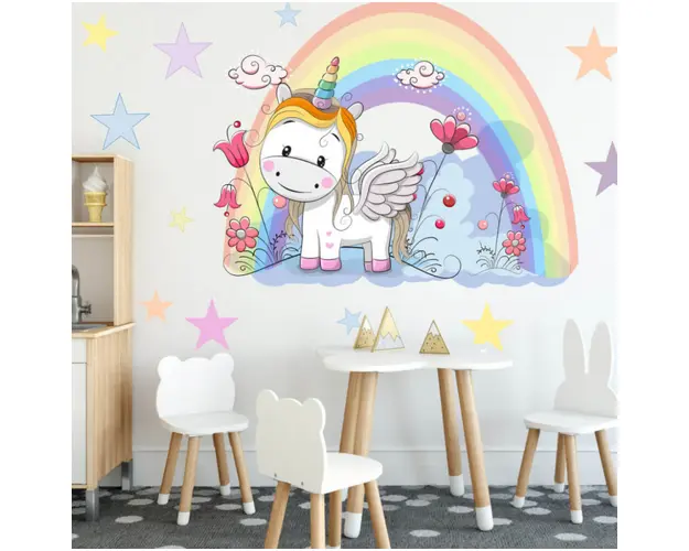 Autocolant - Unicornul meu, 95 x 120 cm + text si stele