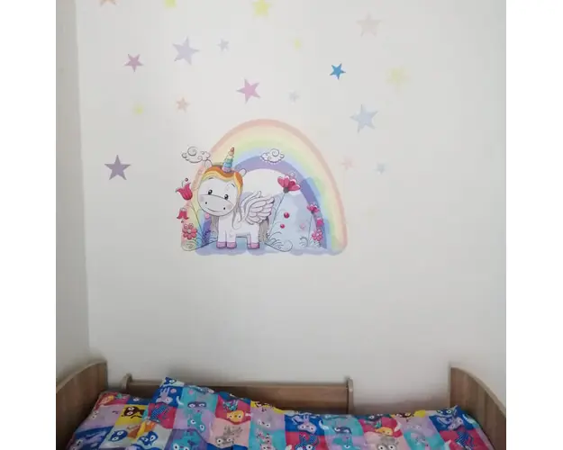 Autocolant - Unicornul meu + text si stele, Diverse dimensiuni