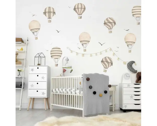 Autocolante cu baloane in culori maro, 9 bucati