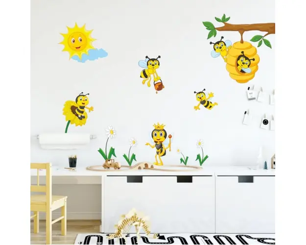 Autocolante pentru perete - Regatul albinutelor, 49 x 52 cm + accesorii