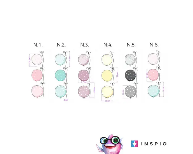 Baloane INSPIO in culori pudrate, N.6. roz-menta