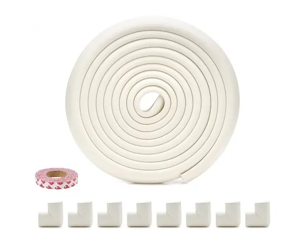 Banda protectie subtire extra lunga 5 m cu 8 coltare incluse, 2.3x0.9x500 cm, Alb fildes