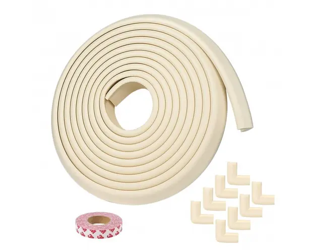 Banda protectie subtire extra lunga 5 m cu 8 coltare incluse, 2.3x0.9x500 cm, Crem
