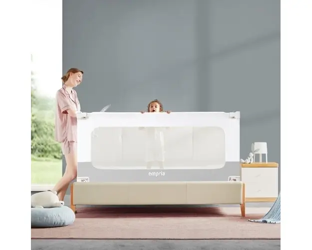 Bariera protectie pat copii, Empria, inaltime ajustabila, 198 cm