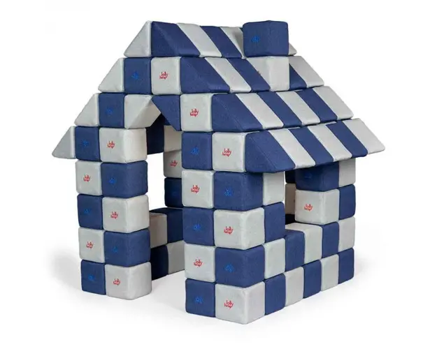 Blocuri JOY Magnetice de construit, JollyHeap, 150 cuburi, Alb Fildes-Albastru