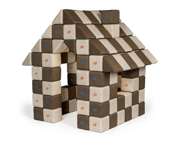 Blocuri JOY Magnetice de construit, JollyHeap, 150 cuburi, Gri-Maro