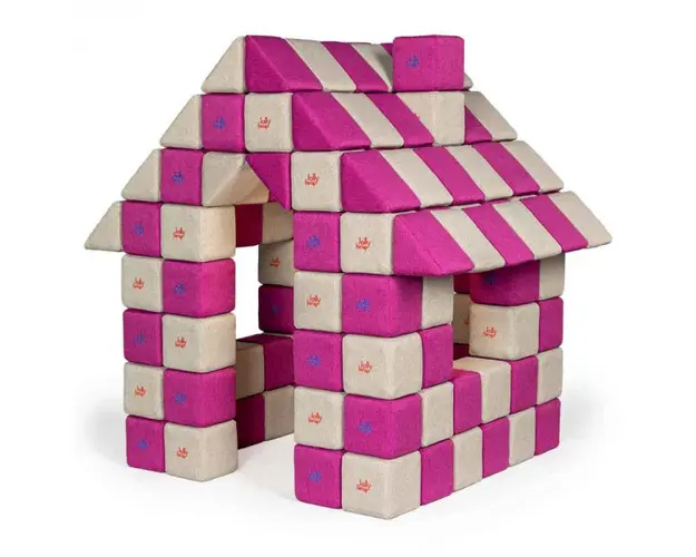 Blocuri JOY Magnetice de construit, JollyHeap, 150 cuburi, Gri-Roz
