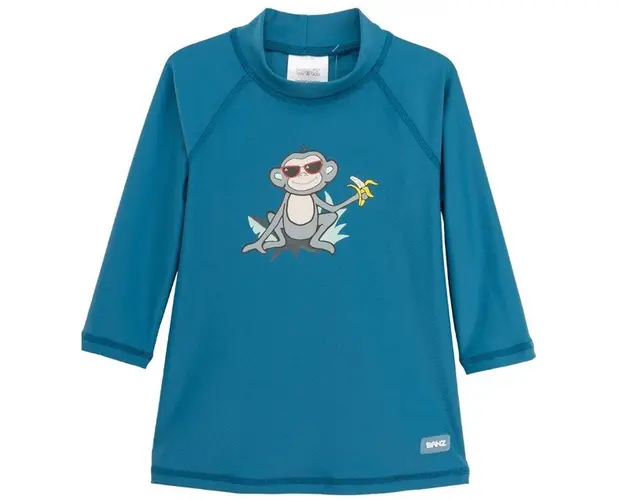 Bluza Copii Maneca Lunga, Anti-Iritatii, Protectie Soare UPF50+, Petrol Jungle, Diverse marimi