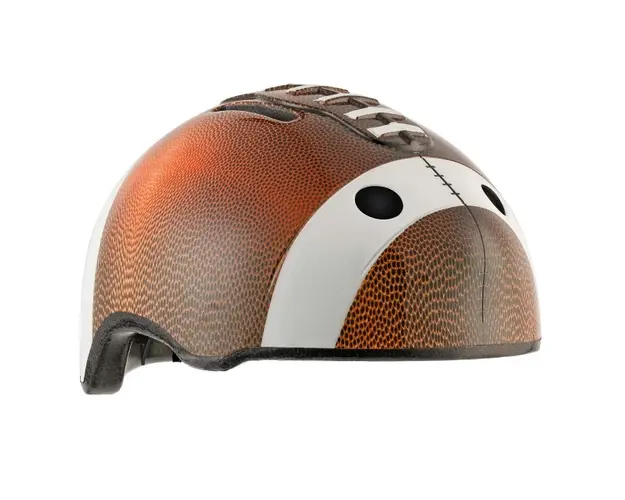 Casca bicicleta copii, dimensiune reglabila 49-55 cm, 2-7 ani, Football Maro