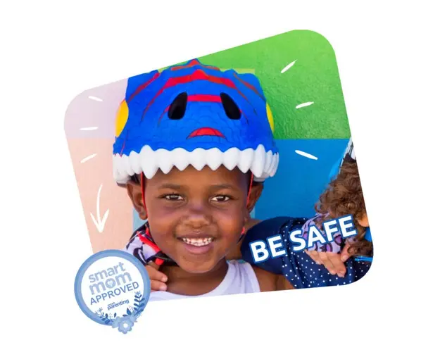 Casca bicicleta copii, model 3D, dimensiune reglabila 49-55 cm, 2-7 ani, Dino Bleu