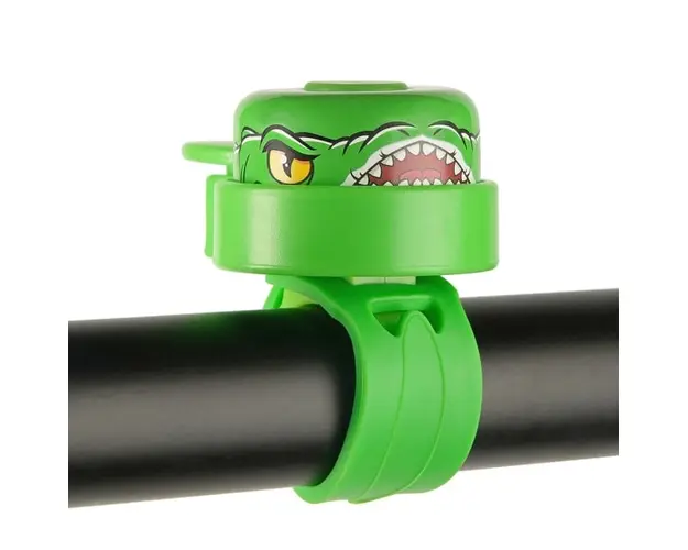 Claxon pentru bicicleta copii, prindere ghidon, Crocodil Verde