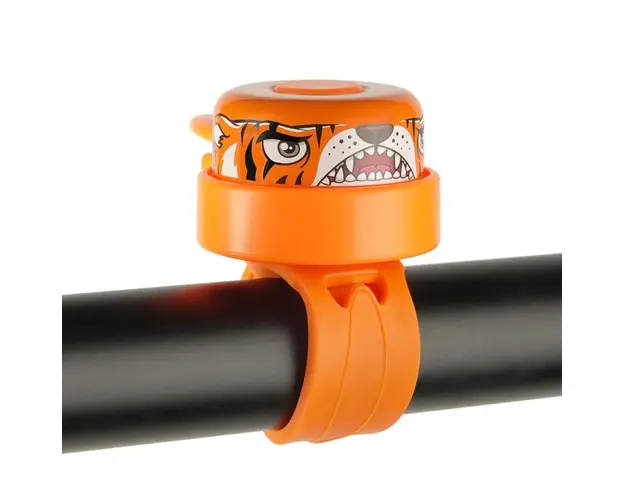 Claxon pentru bicicleta copii, prindere ghidon, Tigru Portocaliu