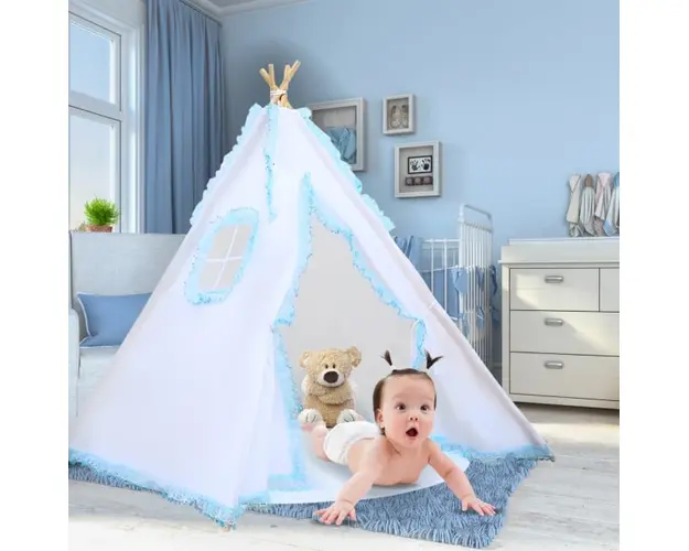 Cort de joaca pentru copii, cort teepee, stil indian, Empria, 110x110x110 cm, Diverse culori